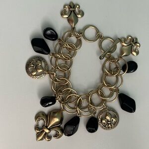 Boutique GoldTone Fleur de Lis Charm Bracelet